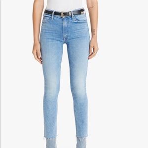 Mother mid rise dazzler, ankle fray jeans